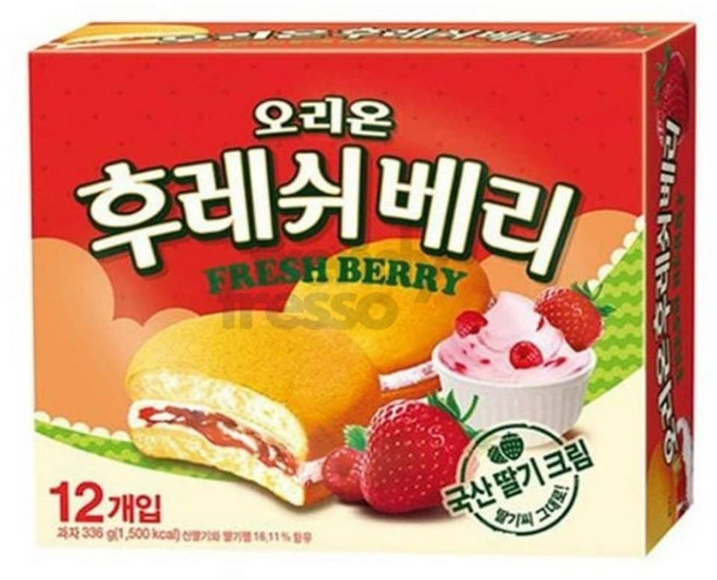 오리온 딸기 후레쉬베리, 336g, 12개