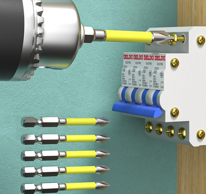 전동드릴 자석 드라이버 자화기 차단기 비트, 65MM 5개 세트, 1세트