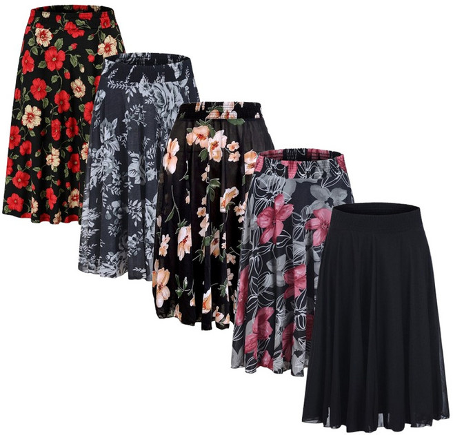 2+1 다팜 여성용 컬러풀 시원한 냉감 치마 3P