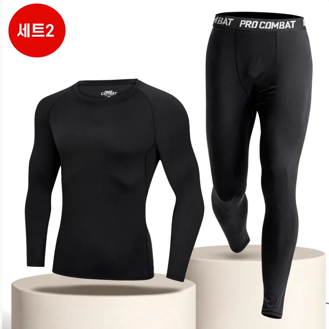 남자 봄 가을 속옷 기모 세트 타이츠 상하의 세트 사이클링 기모 상하의 세트 등산 보온 속옷