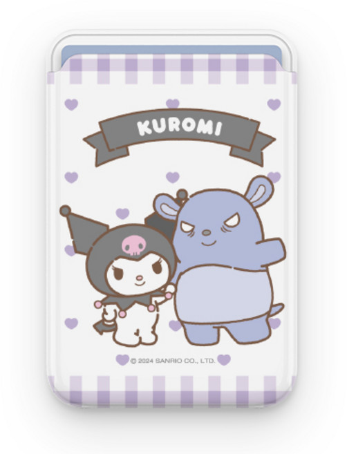 (정품)산리오 단짝친구 마그네틱 슬라이드 카드 2장 수납 지갑(맥세이프 호환), 단짝친구_쿠로미, 1개