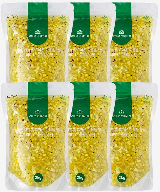 고마운선물가게 파인키위청 2kg 수제청 과일청 카페 납품 대용량, 1개, 6개입