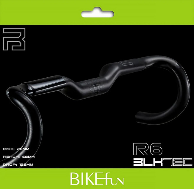 BLKTEC R6 抬升型碳纖公路車彎把 Rise 20mm Reach 68mm 空力設計, 1個, 42cm