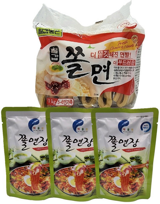 칠갑 쫄면사리1kg + 해인 쫄면장x3, 1kg