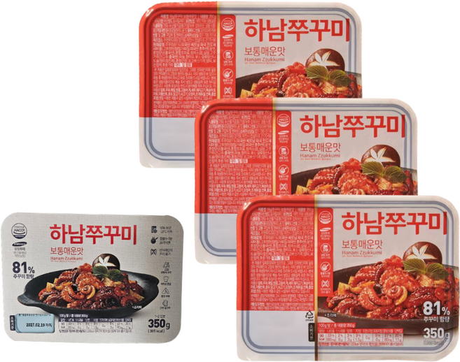 하남쭈꾸미 쭈꾸미볶음 (보통매운맛), 3개, 350g