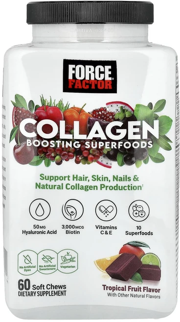 몸관리하세요 겨울입니다 Force Factor 콜라겐 강화 슈퍼 푸드 트로피컬 과일 맛 소프트츄 60개 특별관리진행, ForceFactor콜라겐강화슈퍼푸드트로피컬과일맛소프트, 1, 60 - 쿠팡