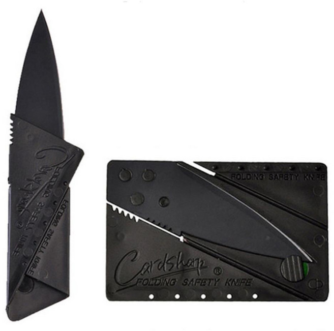 캠핑 등산 낚시용 접이식 카드 나이프 칼 만능툴 미니멀티툴 멀티 캠핑칼 주머니툴 캠핑용품잡화 능 작업용, 1개, 블랙