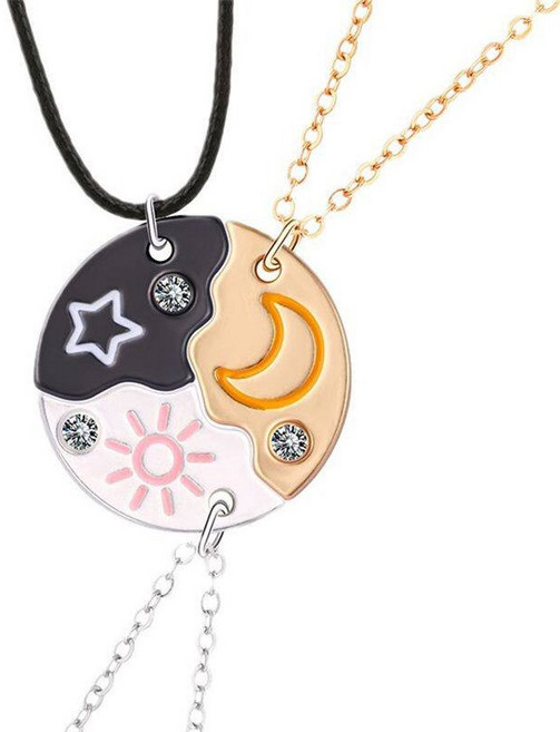 우정 목걸이 3명 자석 친구 커플 맞춤 목걸이 Best Friend Foreer하트