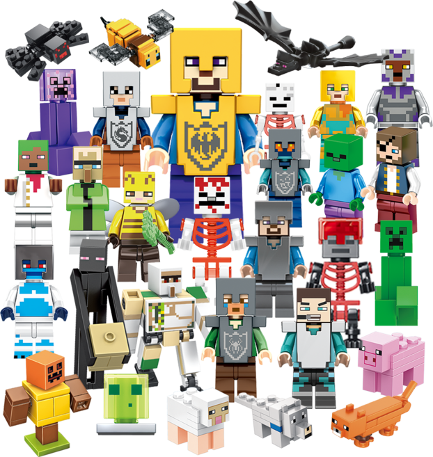 Funkku 기사 몬스터 좀비 30종 미니 피규어 블럭 세트 레고호환블럭, 1개