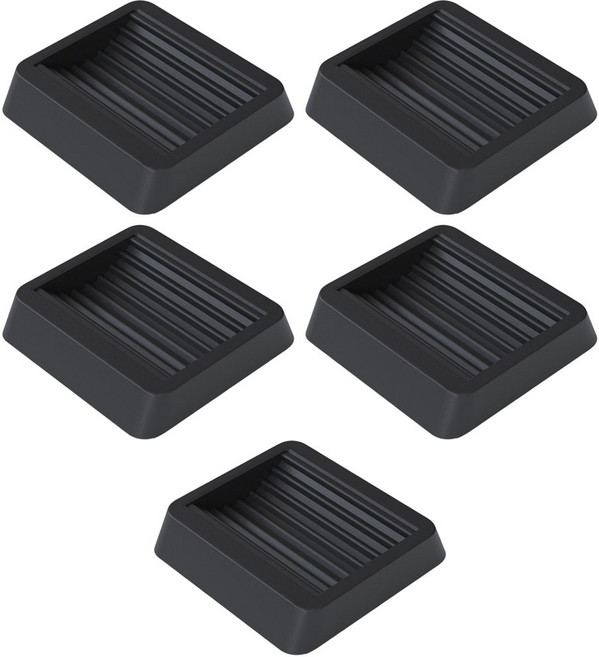 투데이리빙 5개입 세트 강력 의자 바퀴 밀림 방지 패드 책상 가구 침대 다리 고정 커버 미끄럼 바닥 긁힘 층간 소음 예방 발커버 자국 보호 논슬립 사각 매트, 5개, 블랙