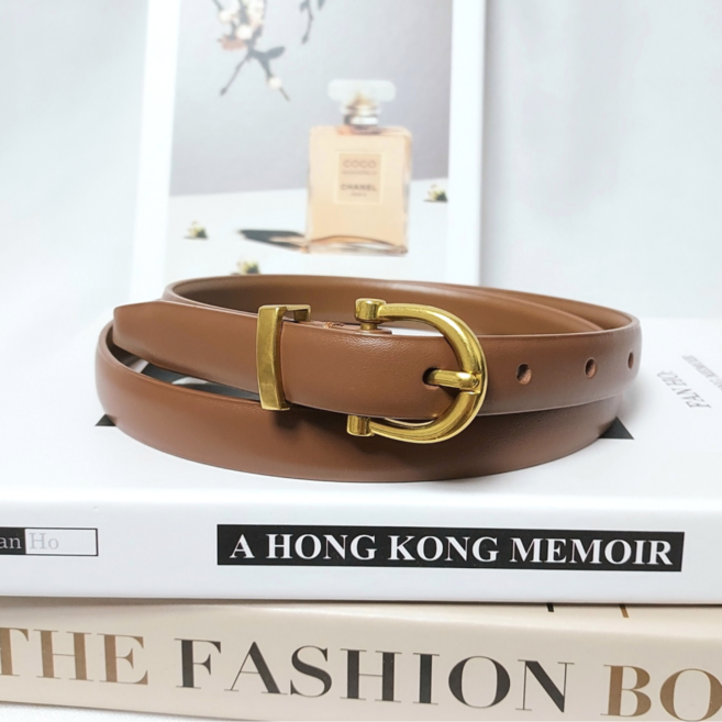 해피엘라 여성 소가죽 캐주얼 데일리 모던 골드 버클 벨트