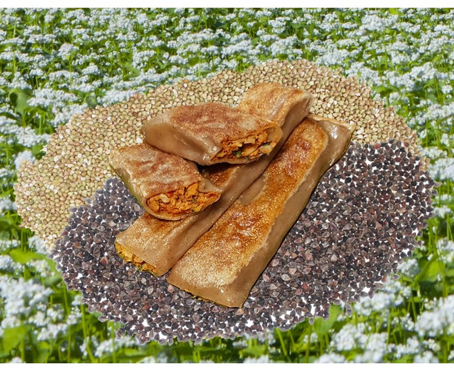 초록푸드봉평 초록봉평메밀전병(1.2kgX3봉)(1봉지10줄/1줄길이 약18cm)(무료배송)(아이스박스 아이스팩 포함)(냉동만두), 1.2kg, 3개