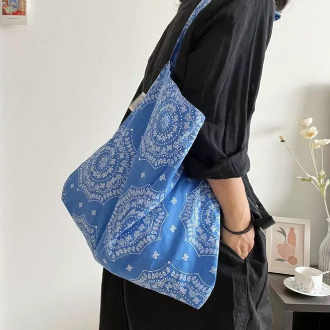 와이엔이 연예인 플라워 에코백 캐쥬얼 심플 꽃무늬 숄더백 크로스백