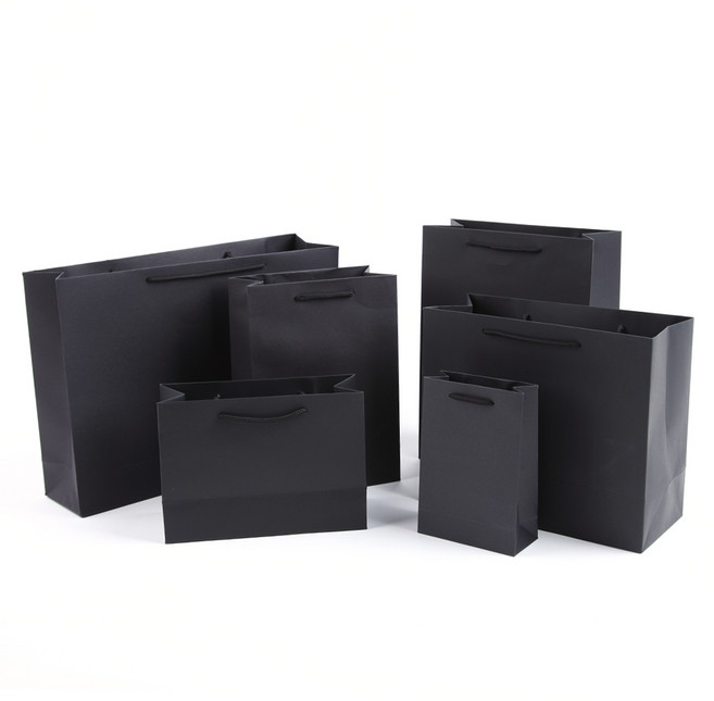 방구석상인 무지 크라프트 쇼핑백 고급 종이쇼핑백 코팅 종이쇼핑 선물가방백, 블랙