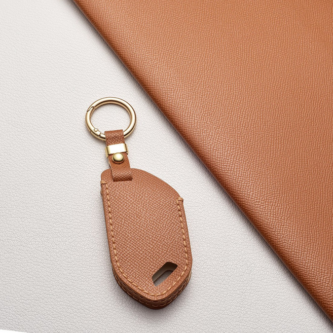 기아 전용 천연 소가죽 스마트키 커버 (더뉴 쏘렌토/스포티지/카니발/더뉴 K5/K8/EV6/EV3/DL3/MQ4 신형 적용) 7버튼 9버튼 가능, 기아 H9 타입(9버튼), 샌드 브라운