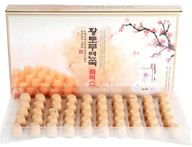 청훈 황토무연쑥플러스 1박스(100개입) 황토무연쑥플러스 쑥뜸 무연뜸 쑥탄 쑥봉 뜸, 1박스