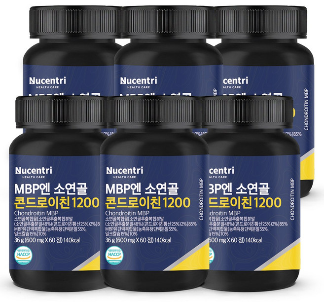 소연골 콘드로이친 1200 MBP 식약청 HACCP 인증, 6개, 60정