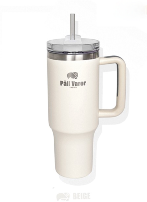 폴바롤 라페 1180ml 대용량 트라이탄 빨대 사무실 스텐 텀블러, 1개, 라이트베이지