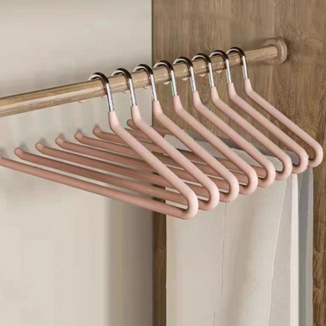 쿠빙홈 프리미엄 논슬립 코팅 바지걸이 10개, 1세트, 핑크