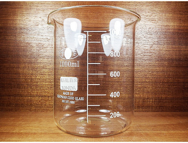 玻璃燒杯 1000ml 10.5cm*15cm, 1個