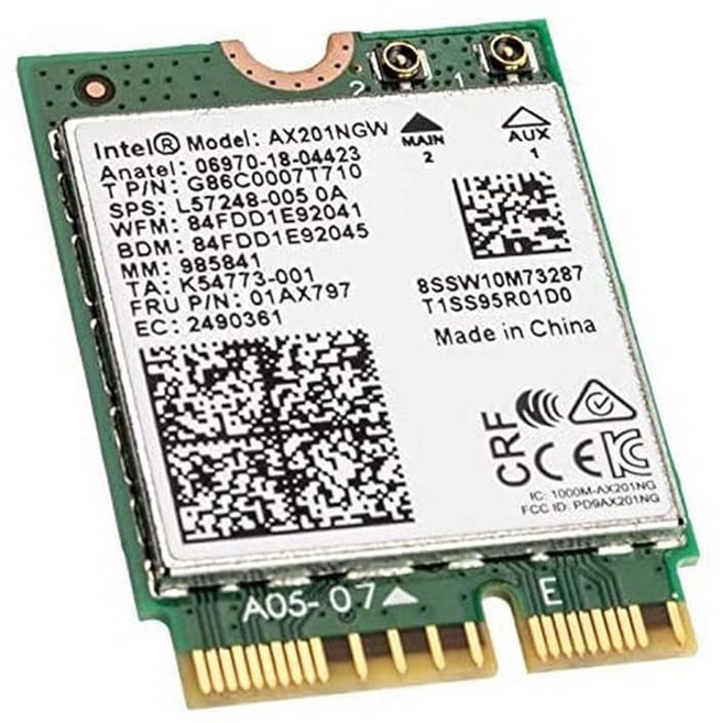 Intel 인텔 AX201NGW Wi-Fi 6 블루투스 5.0 무선랜카드