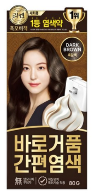리엔 흑모비책 스마트 거품 염색제 80g, 1개, DARK BROWN