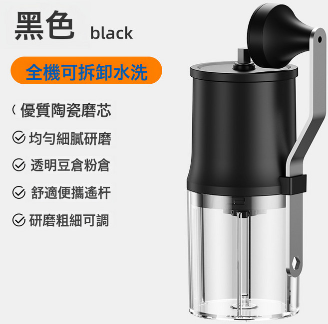 咖啡手搖研磨器陶瓷芯小型外出便捷磨豆咖啡機家用咖啡器具磨粉器, LS-01【新品首發】送清潔刷:贈清潔刷, 1個, 1L
