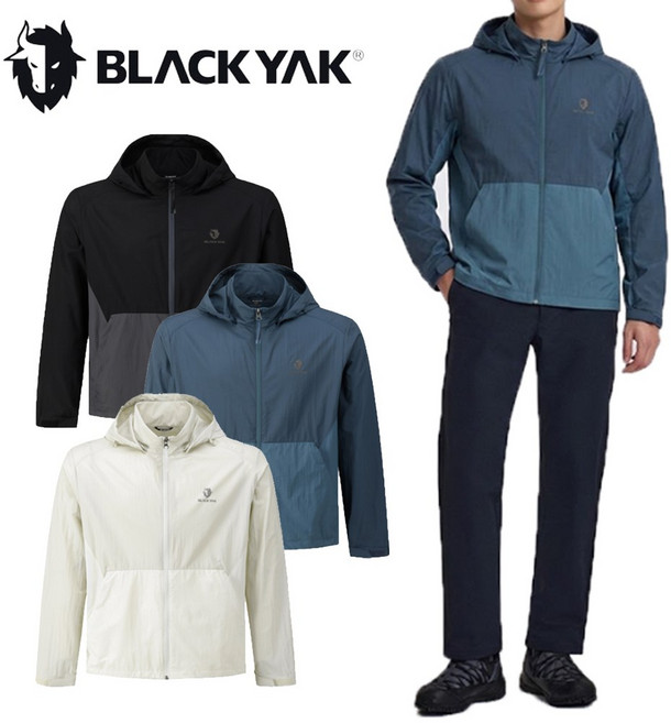 블랙야크 남성 바람막이 자켓 간절기 등산 여행 캠핑 기능성 후드 방수 점퍼