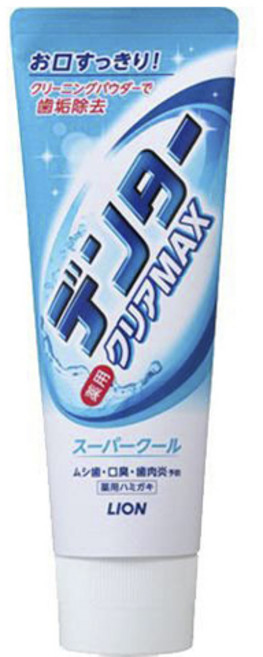 LION 獅王 Dentor Clear Max直立式潔淨白牙膏 超涼薄荷口味, 1條, 140g