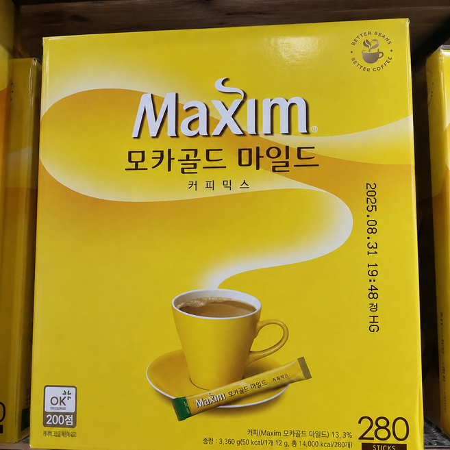 맥심 모카골드 마일드 커피믹스, 12g, 280개입, 1개