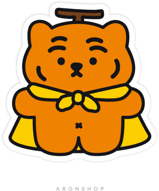 ARONSHOP MUZIK TIGER 胖虎貼紙, 1個, 香蕉橘胖虎貼紙 / 單入