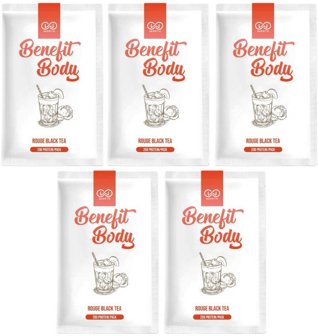 WORTH 沃爾司 Benefit Body 激能蛋白 胭脂紅茶口味 運動補給, 30g, 5個