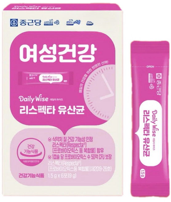 종근당 데일리와이즈 리스펙타 유산균 6포 6일분, 1개, 6회분