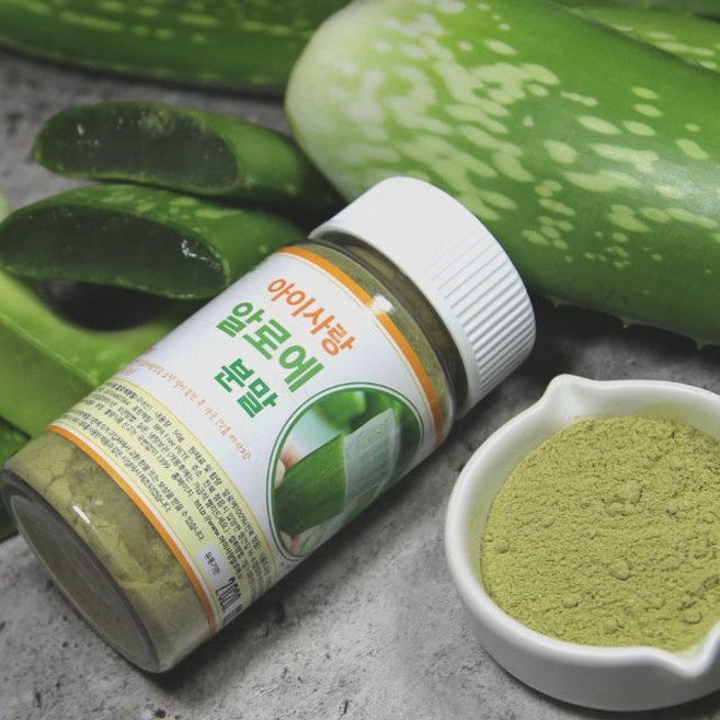 첨가물 NO 100% 알로에 분말 ( 직접 생산한 알로에가루 ), 알로에분말 50g 1통, 1개
