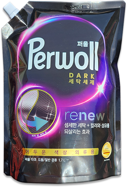 퍼울 다크 드럼용 세탁세제 리필, 1.7L, 1개