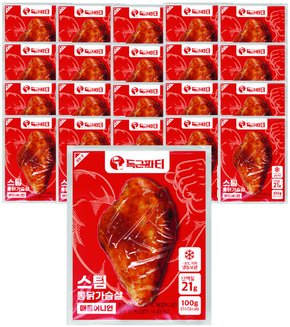 득근파티 통 닭가슴살 매콤어니언, 100g, 50개