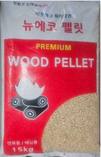 뉴에코펠렛 15kg A1등급 캠핑용 난로용 펠릿연료 고양이모래 베딩용 - 쿠팡