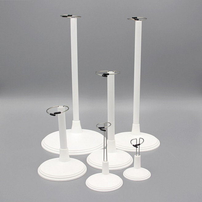 (인형소품) 인형 화이트 플라스틱 스탠드 인형거치대, 20cm, 1개