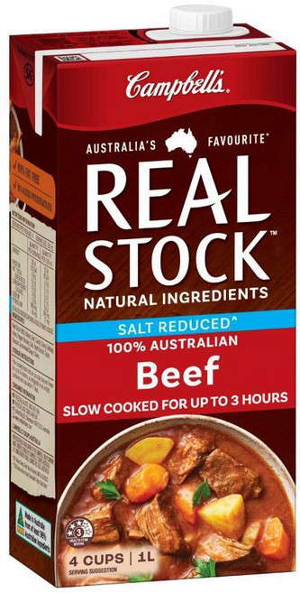 호주 캠벨 Campbells Real Stock Beef Stock Salt Reduced 100% 호주산 저염 리얼 비프 소고기 스톡, 10개, 1L