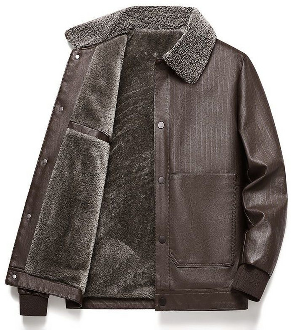 남자 기모 가죽 자켓 남성 겨울 가죽 양털 안감 두꺼운 캐주얼 PU 자켓 JXH