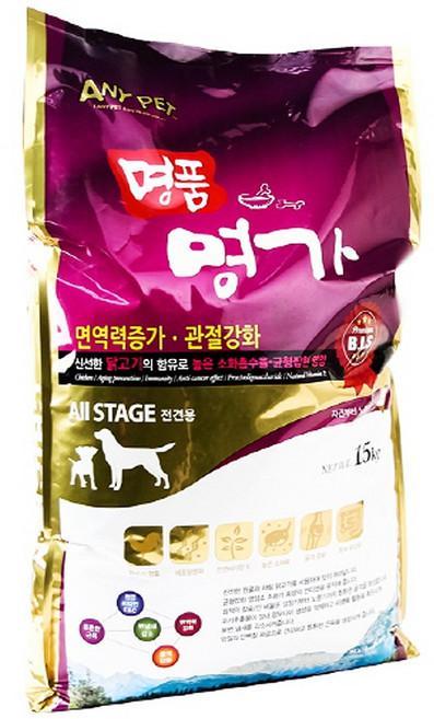 명품명가 BIS올스테이지(양)15kg 중형견사료, 닭, 15kg, 1개