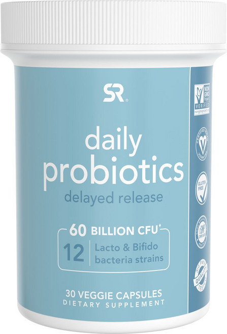 SPORTS RESEARCH Daily 600億CFU益生菌延釋素食膠囊, 1個, 30入, 30顆