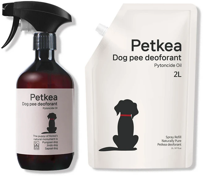 펫케아 강아지탈취제 피톤치드 천연 스프레이 반려견 오줌냄새 제거 + 공병, 1개, 2L - 쿠팡
