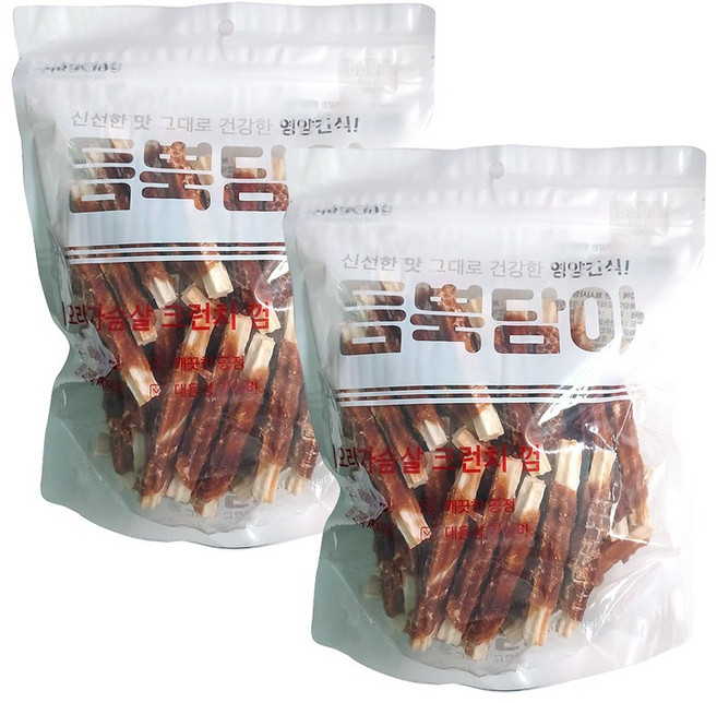 헤이데이 듬뿍담아 오리가슴살 육포간식, 2개, 800g, 오리가슴살크런치껌