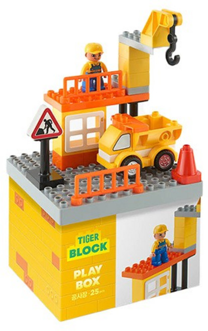 마이리틀타이거 블록 플레이 박스 공사장 레고호환블록, ALL COLOR Soft Mixed Color, 1개