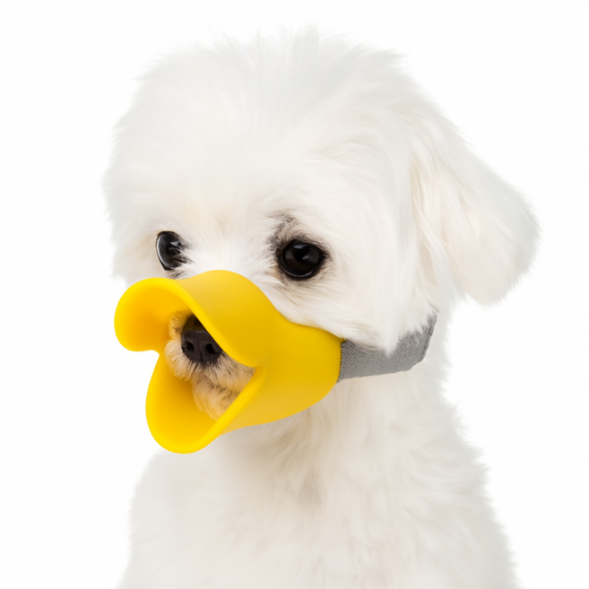 위시월드 강아지 오리 입마개 소형견, 2개, 옐로우