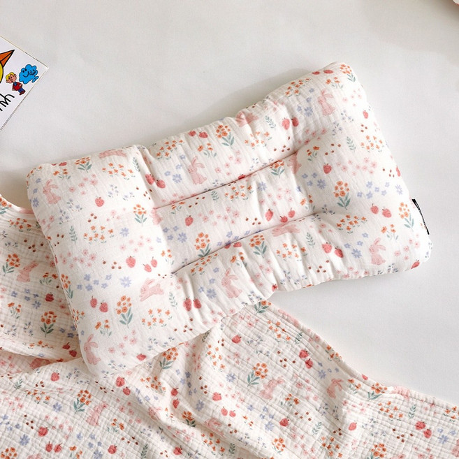 모던하우스 소프트 순면 3중직 거즈 메쉬 베개 50x30 버니프렌즈 아이보리-CZ0426008, 이미지참고