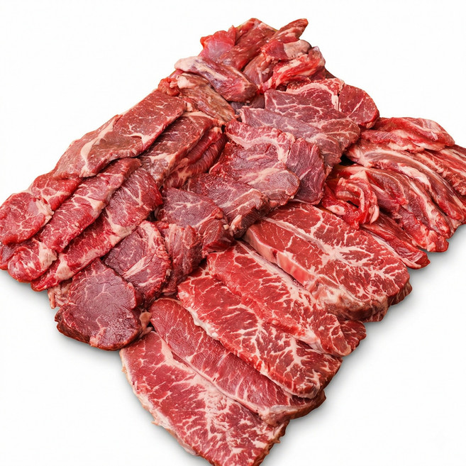 소고기모둠 갈비살+토시살+부채살+우삼겹 총 800g, 1개