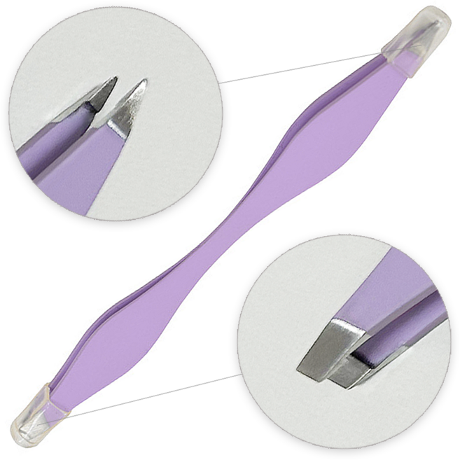 디엔오 고급 2in1 눈썹 족집게 정리 핀셋, 1개, 보라