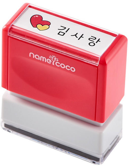 네임코코 의류용 직사각 네임스탬프 S11, 레드케이스, 1개
